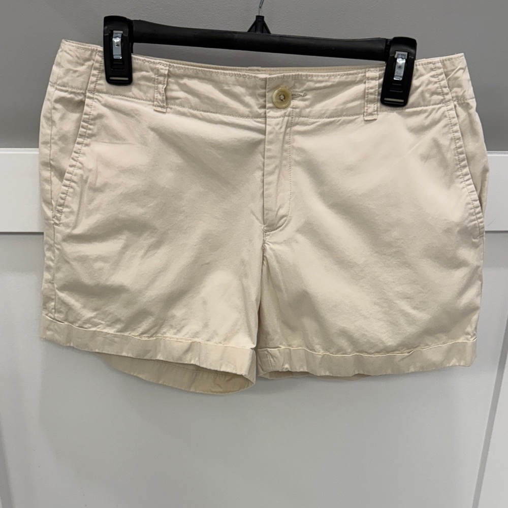 Banana Republic Cream Casual Cotton Bermuda Shorts
